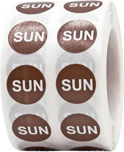Red Circle Wednesday Stickers – 1/2 Inch Round Adhesive Labels, 1000 Total Stickers Per Roll for Inventory, Food Rotation, Organization, and Retail – Made in the USA