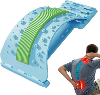 Lower Back Stretcher 3-Level Adjustable Lumbar Spine Massager Corrector | Back Board Stretcher Muscle Release Fitness Body Recovery for Men Athlete Sleeping Exercise Yoga Workout Home