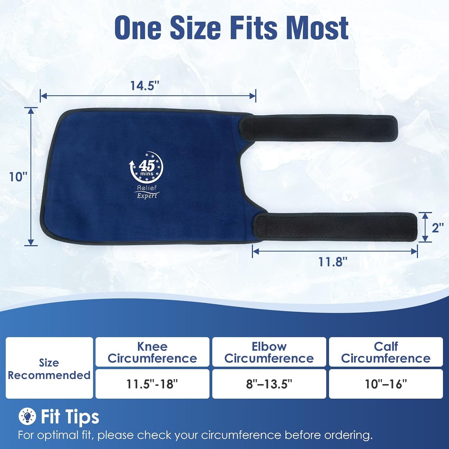 45-Minute Knee Ice Pack Wrap with Advanced Ice Grid Gel, Long-Lasting Ice Pack for Knees, Calves, Elbows, Flexible & Reusable Gel Ice Pack with Cold Compress for Workout Recovery- Fits Most Sizes