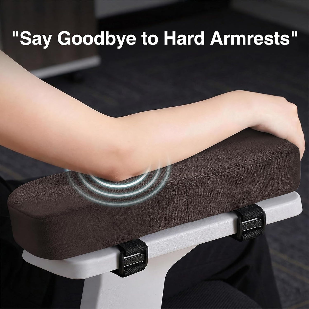 Smiry Memory Foam Office Chair Armrest Pads, Non-Slip Armrest Cushion