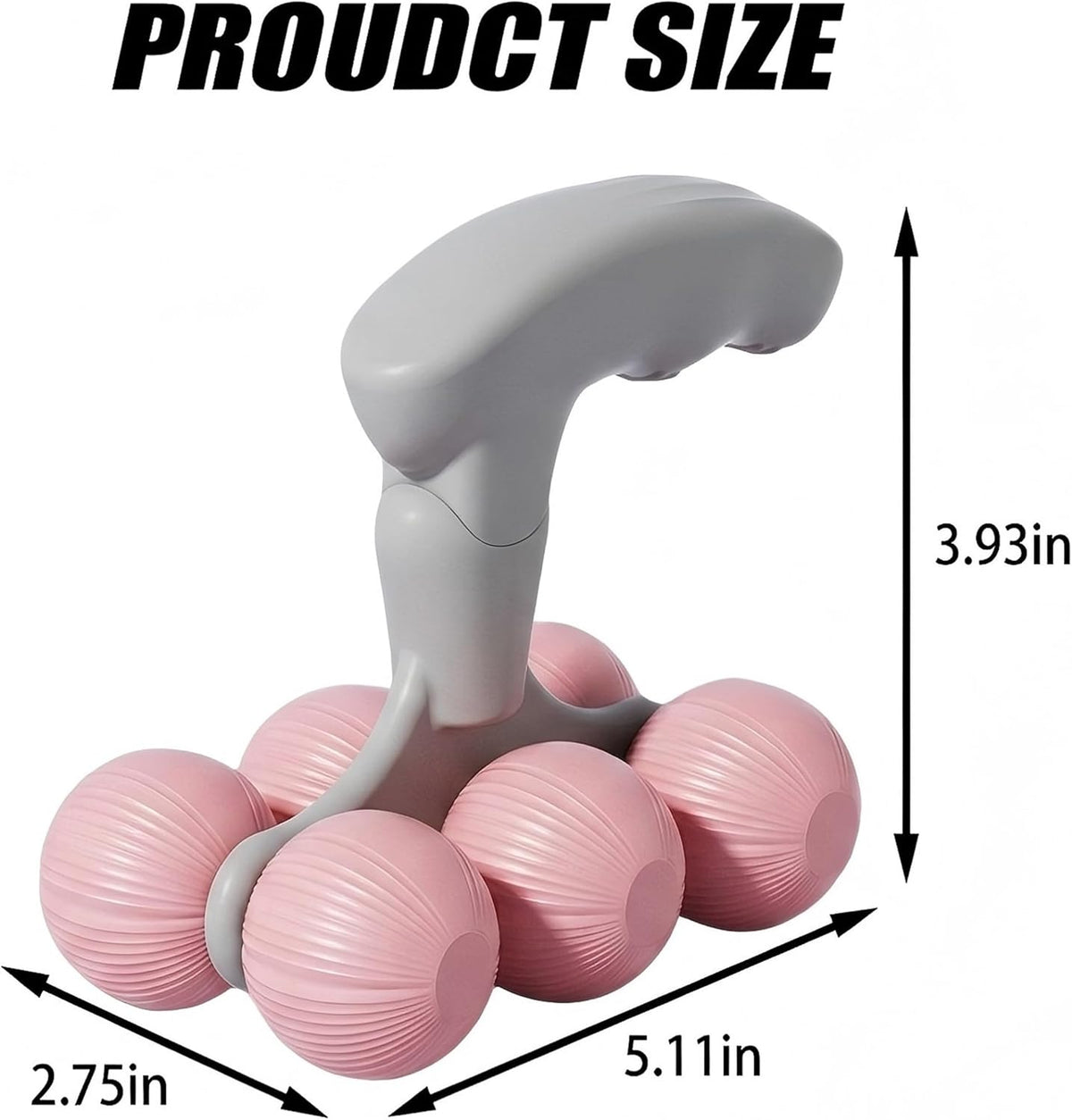 6-Wheel Handheld Massage Roller for Muscle Pain Relief (Blue)