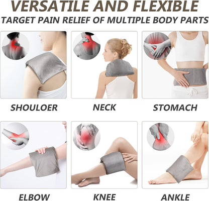 RelaxCoo Heating pad Microwavable with Washable Cover 6 * 12" Microwave Moist Heat Pad for Neck Shoulder, Cramps, Back Pain Relief, Warm Compress Rice Bean Bag Hot Pack for Muscles, Joints, Lavender