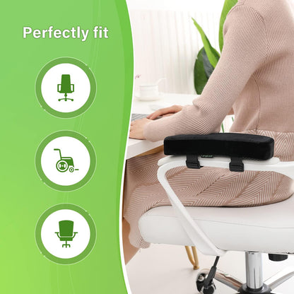 LargeLeaf Extra Thick 2 inches Chair with Memory Foam Armrest Pads 2-Piece