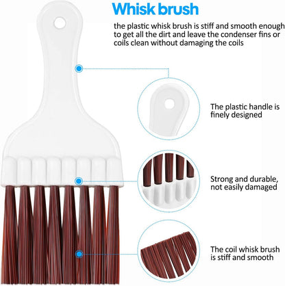 Hommtina 3 Pcs Air Conditioner Condenser Fin Comb/Cleaning Brush, Coil Cleaner Whisk Brush with Window Blinds Brush Dust Cleaner for Refrigerator Evaporator Radiator