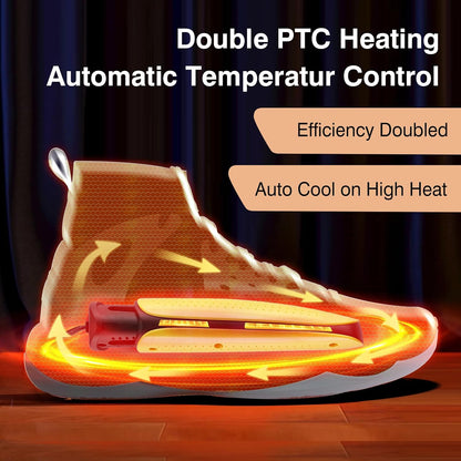 Portable Ski Boot Shoe Dryer, Footwear Dryers Machine with Auto Temperature Control for Rainy Seasons Winter Travel, Extendable Boot Warmer Fireproof Drying for Shoes, Gloves (with timer buttons)