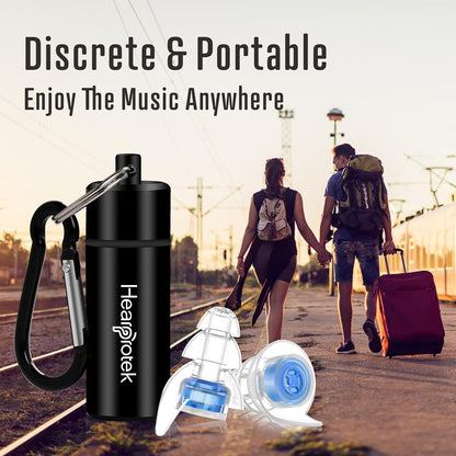 Hearprotek Concert Ear Plugs, 2Pairs Reusable high Fidelity Musician Ear Plugs for Concerts Loud Music-Noise Reduction Ear Protection earplugs for Rave,Festival,Music,Tinnitus Relief