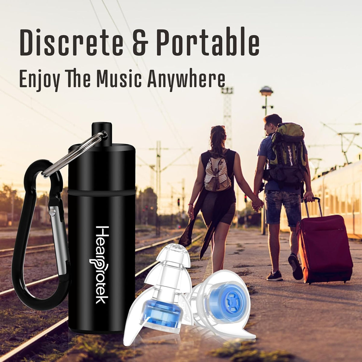 Hearprotek Concert Ear Plugs, 2Pairs Reusable high Fidelity Musician Ear Plugs for Concerts Loud Music-Noise Reduction Ear Protection earplugs for Rave,Festival,Music,Tinnitus Relief