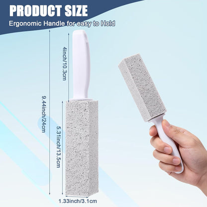 Ysglory 12-Pack Pumice Stone Toilet Bowl Cleaner with Handle | Removes Hard Water Rings, Limescale & Rust, Pumice Stone for Cleaning Toilet, Sink, Bathtubs, Pool, Grill