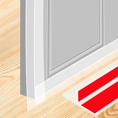 ToLanbbt T-Shaped Door Draft Stopper 1.97 in x 20 FT Silicone Weather Stripping Door Seal Double-Sided Adhesive Draft Seal Tape for Doors Windows and Shower Glass Gaps, Side, Frame, Clear