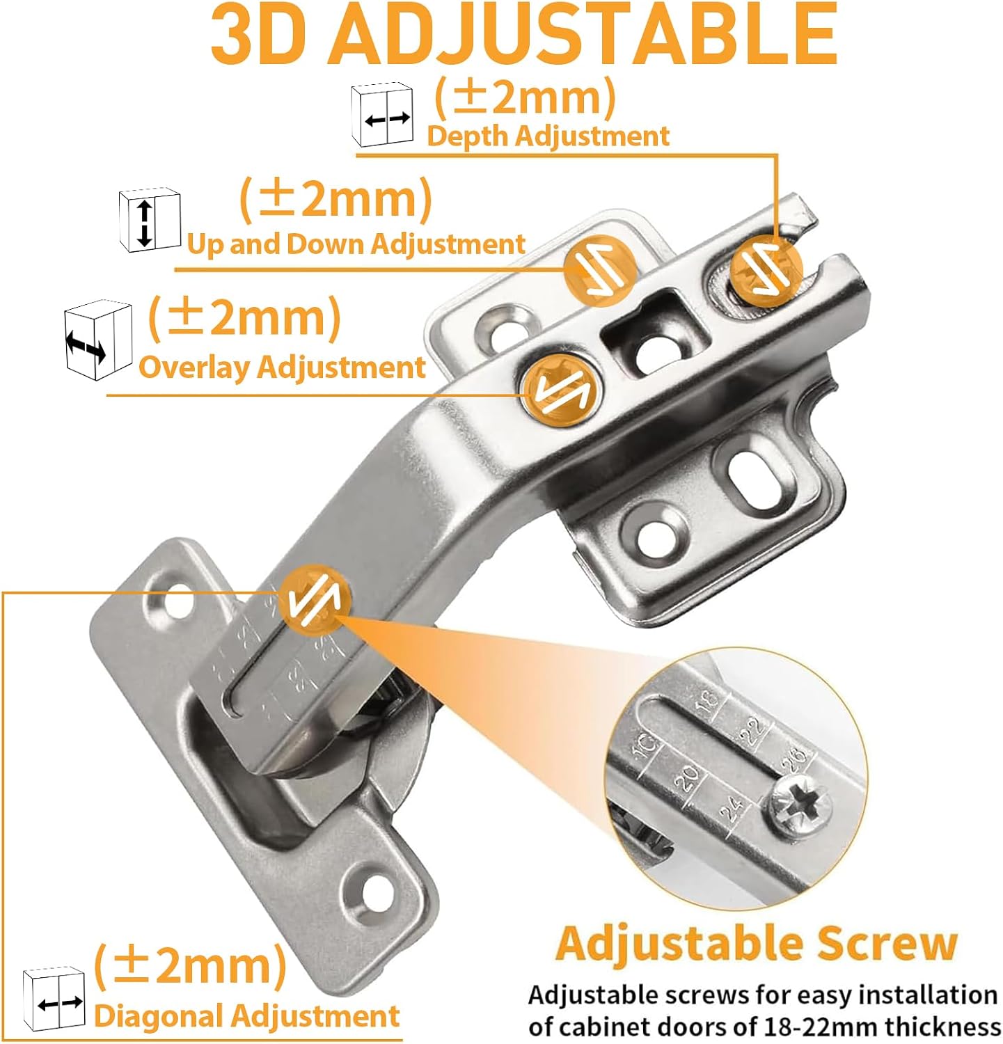 Cabinet Hinge Repair Plate Kit, 12Pcs Hinges Repair Fixing Plates | Stainless Steel for Kitchen Cupboard Door Replacement Rust Resistant With Mounting Screw