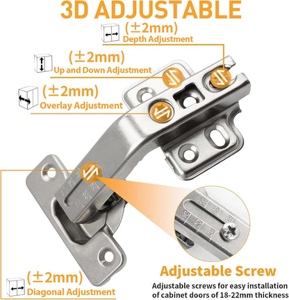 Cabinet Hinge Repair Plate Kit, 12Pcs Hinges Repair Fixing Plates | Stainless Steel for Kitchen Cupboard Door Replacement Rust Resistant With Mounting Screw