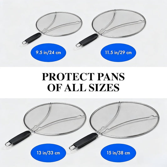 Stainless Steel Splatter Guard Fine Mesh For Pots Frying Pans(15in)