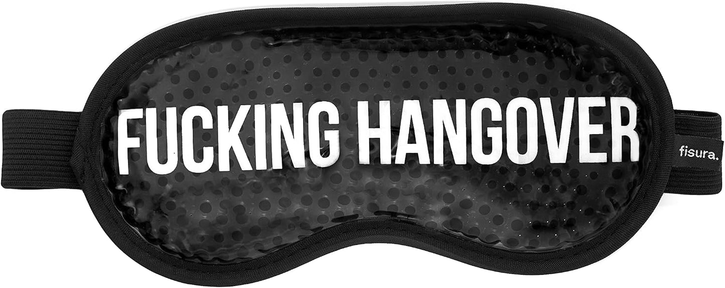 Fisura - Black Cooling Gel Eye Mask for Migraine Relief – Reusable Cold Eye Mask for Puffy Eyes & Dark Circles, Hot & Cold Therapy for Headache & Sinus Pain with Storage Pouch, 7.28 x 3.54 in