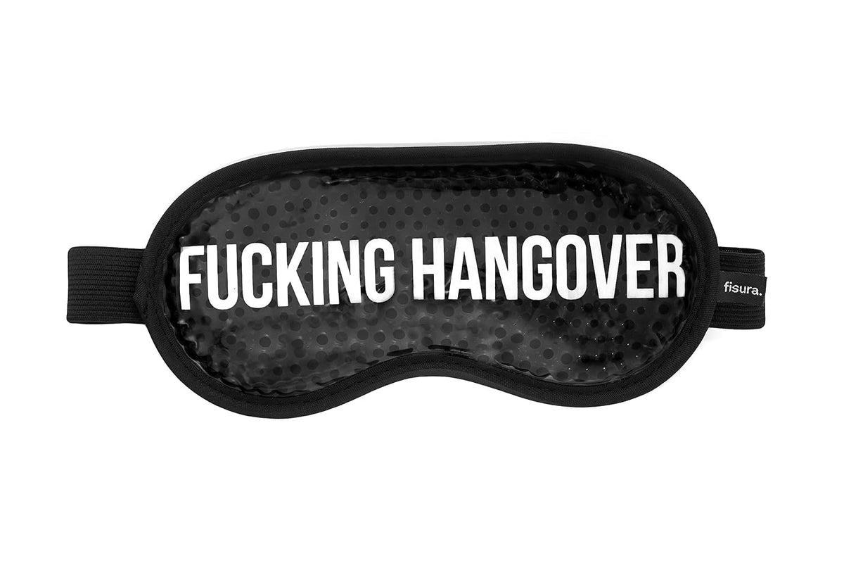 Fisura - Black Cooling Gel Eye Mask for Migraine Relief – Reusable Cold Eye Mask for Puffy Eyes & Dark Circles, Hot & Cold Therapy for Headache & Sinus Pain with Storage Pouch, 7.28 x 3.54 in
