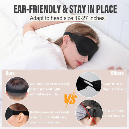 YIVIEW Sleep Mask for Side Sleeper, Light Blocking Zero Pressure Blindfold