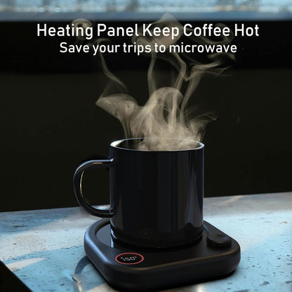 Coffee Mug Warmer for Desk, Cup Warmer with Temp Display & Timer | Coffee cup warmer plate with adjustable temperature, auto shut-off timer and mug sensor; also heats tea, milk and candle wax.