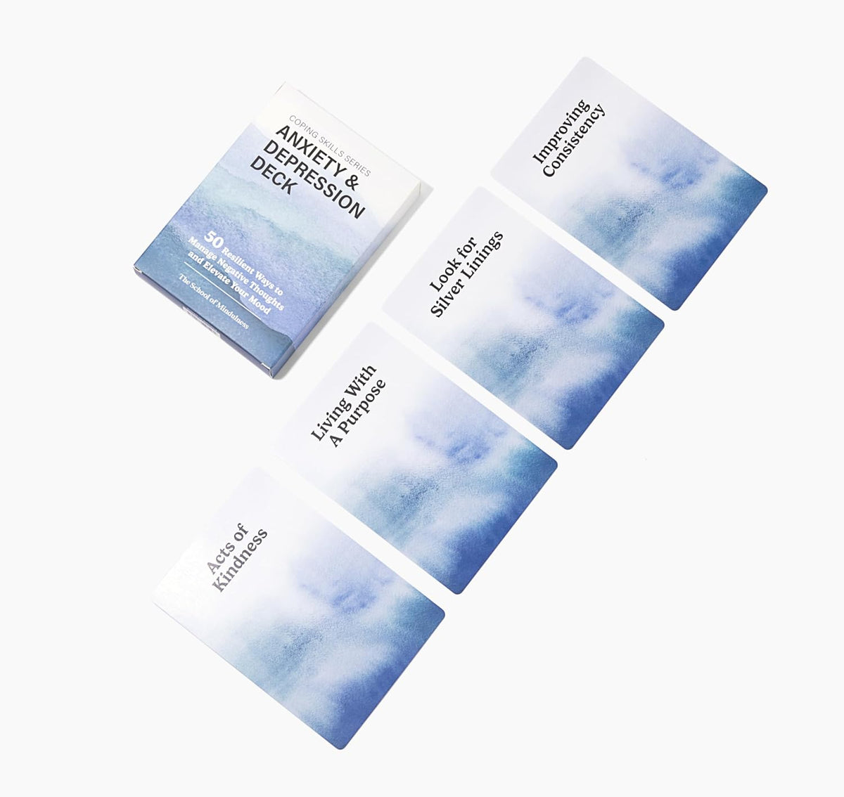 The School of Mindfulness- Mindfulness Coping Skills Series Deck, for Depression and Anxiety, Anger Management, and Cravings and Triggers (Anger Management)