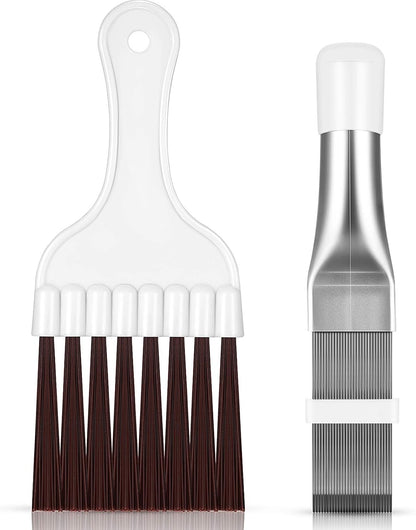 Boao 2 Pieces Air Conditioner Condenser Fin Comb and Fin Cleaning Brush | Air Conditioner Coil Cleaner, Refrigerator Coil Cleaning Whisk Brush, Evaporator Radiator Repair Tool