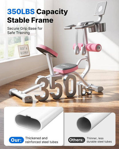 MERACH Full Body Stretch Machine Back Stretcher, 350LBS Weight Capacity | Relieves Back Pain, Extra Wide Seat, Flexibility Training, Padded Seat, Exercise Guide Chart, Stable Steel Frame, Home Gym