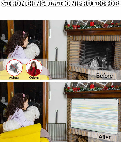 Magnetic Fireplace Cover Purple Stripes Fireplace Screen Decorative Classic Striped Lines Insulation Fireplaces Blocker Blanket Save Energy Fireplaces Draft Stopper Covers for Living Room 36x30 Inch