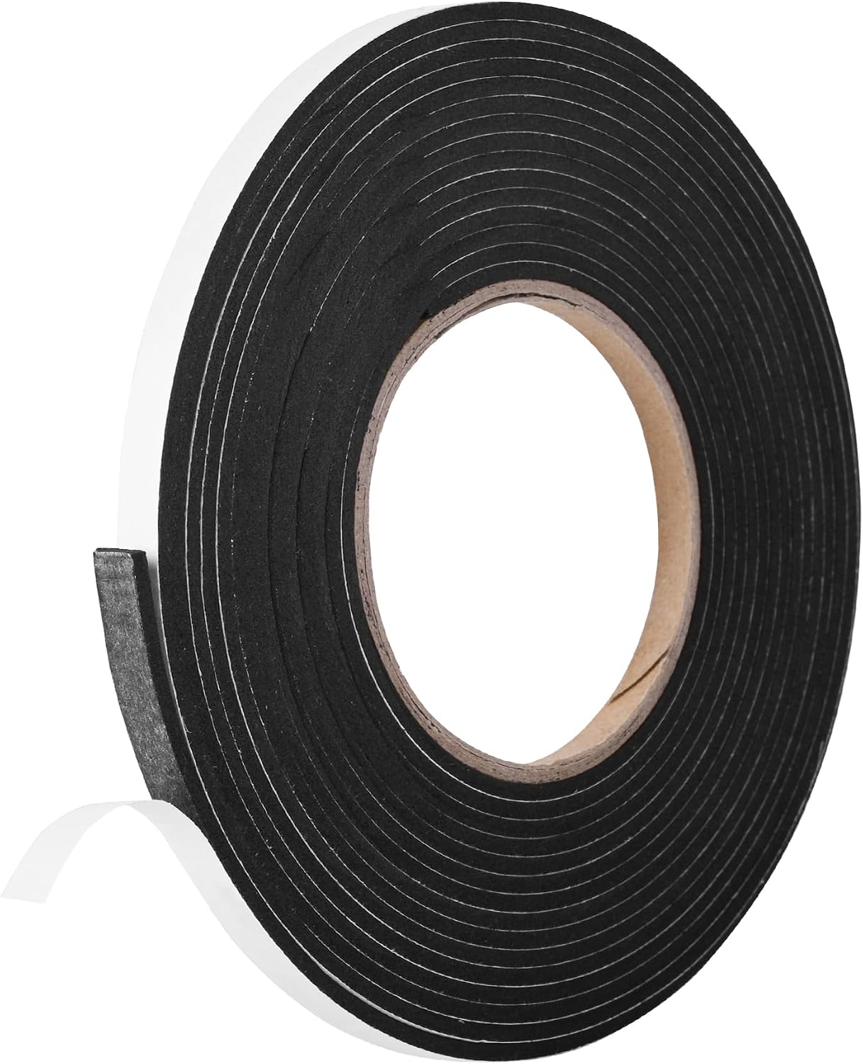 Kikerike Self Adhesive Foam Tape Weatherstrip 1/2In x 1/4In x 42Ft High Density Foam Insulation Strips Seal Weather Stripping with Strong Adhesive for Door and Window Sound Isolation Soundproofing