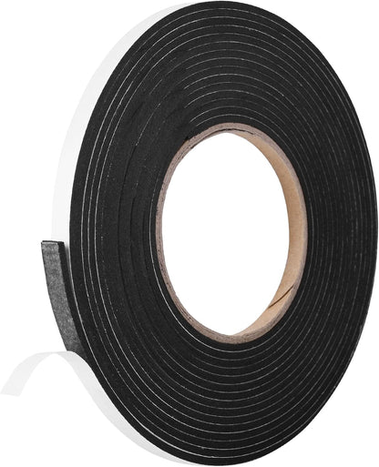 Kikerike Self Adhesive Foam Tape Weatherstrip 1/2In x 1/4In x 42Ft High Density Foam Insulation Strips Seal Weather Stripping with Strong Adhesive for Door and Window Sound Isolation Soundproofing