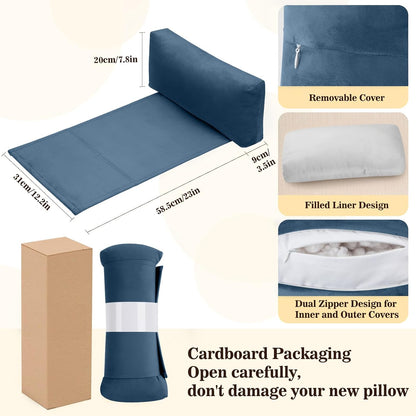 Recliner Headrest Pillow, Adjustable Comfort Neck & Head Support Pillow | Soft Velvet, Weighted Non-Slip Flap, Adjustable Filling, Washable Cover, for Recliners, Sofas, Office Chairs