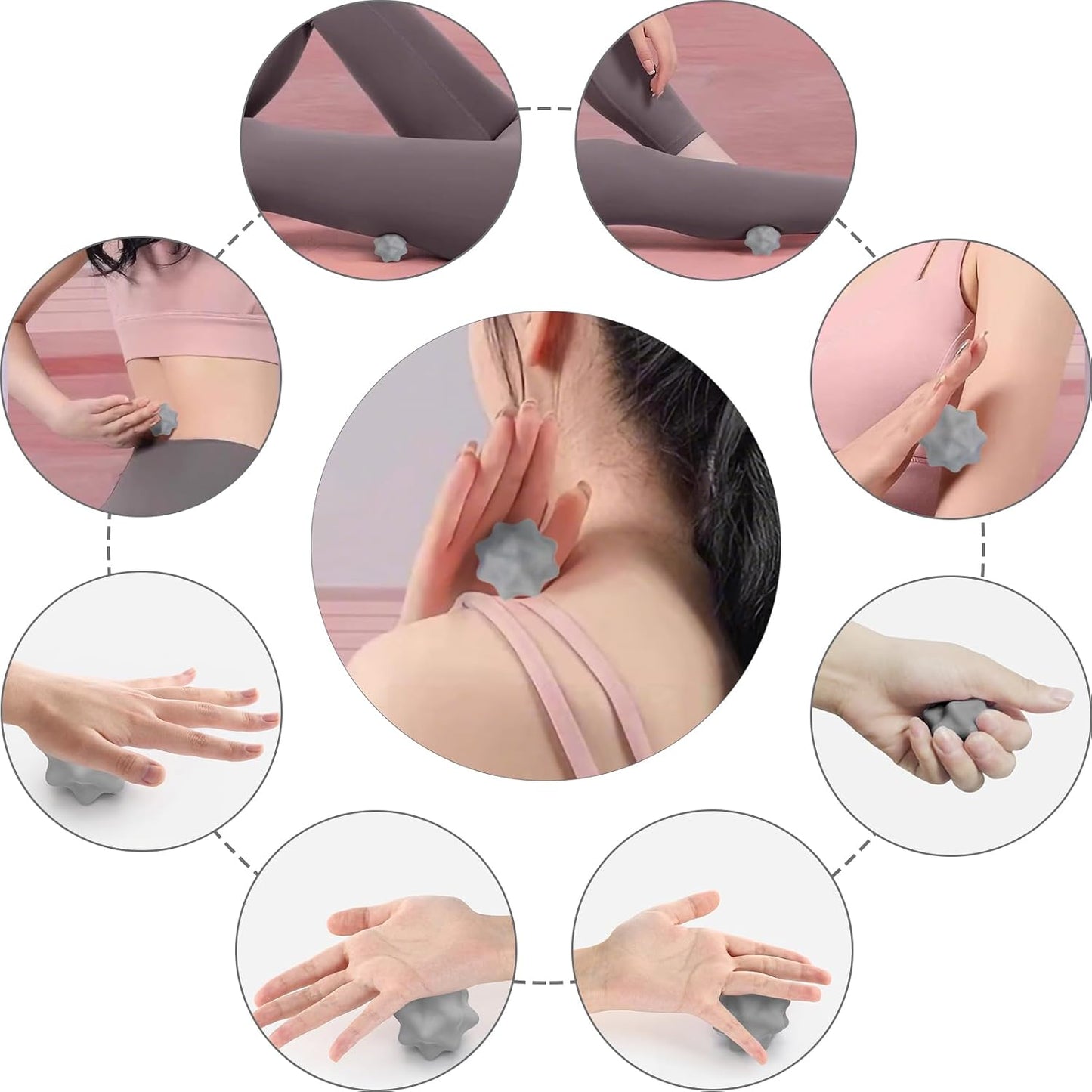 Silicone Lacrosse Balls for Yoga and Myofascial Release - Deep Tissue Massage,Trigger Point Therapy and Foot Plantar Fasciitis,Muscle Knots,Relieving Muscle Pain,Muscle Soreness Balls