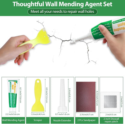 Ranekie 14 Pack Drywall Repairs Patch, 4/6/8 Inch Drywall Repair Kit with Extended Self-Adhesive Mesh,Large Hole Patch Repair for Drywall,Heavy Duty Dry Wall Hole Repair Patch