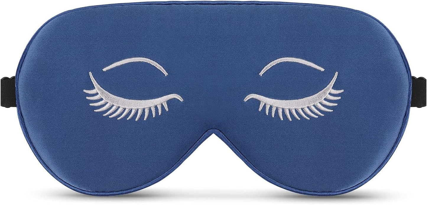 ALASKA BEAR Wraparound Style Organic Cotton Eye Mask with Padded Nose, Big Wide Headband and Large Coverage Ear Muff Sleeping Mask with Bottom Flap for Full Blackout, Dark Grey