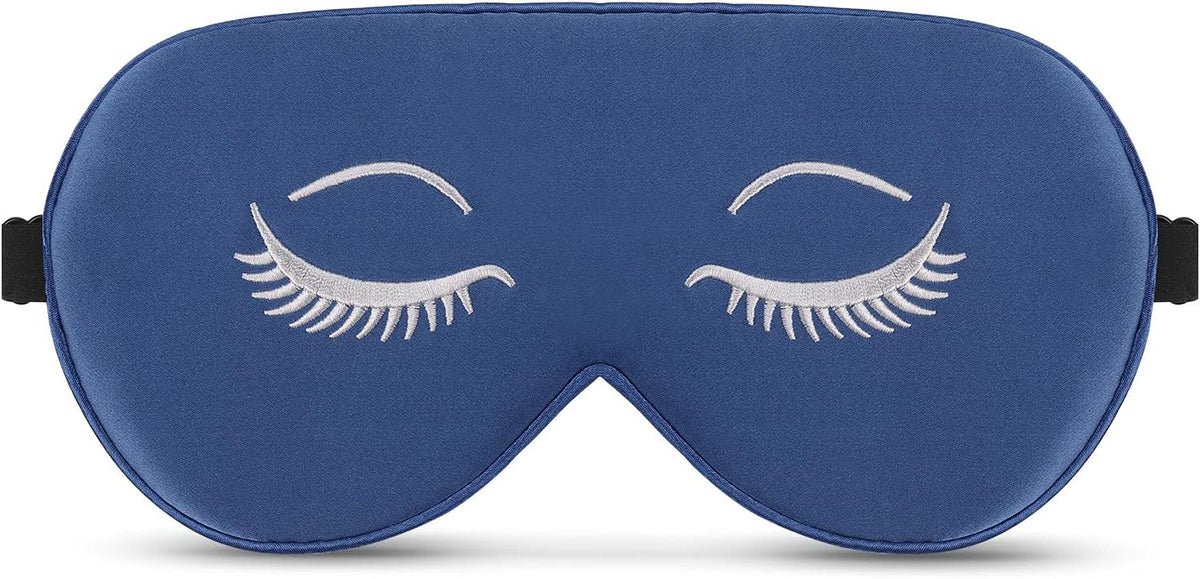 ALASKA BEAR Wraparound Style Organic Cotton Eye Mask with Padded Nose, Big Wide Headband and Large Coverage Ear Muff Sleeping Mask with Bottom Flap for Full Blackout, Dark Grey