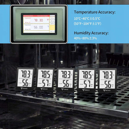 DOQAUS 3 Pack Digital Hygrometer Indoor Thermometer Humidity Monitor Black | Humidity Meter Mini Hygrometer with Accurate Temperature and Humidity Monitor for House, Baby Room, Greenhouse, Incubator