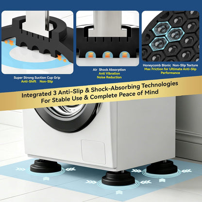 Anti Vibration Pads for Washing Machine with Powerful Sucker, Anti Vibration Pads Vibration Absorber,Washer and Dryer Stand,Stops Washer Dryer Prevents Noise, Washing Machine Stand |Grey, 4pcs|