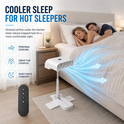Bed Fan Under Sheets, Rechargeable Bed Cooling System With 5 Speeds Remote Control, Adjustable Height Mattress Fan For Under Blanket, Quiet Cordless Airflow For Hot Sleepers