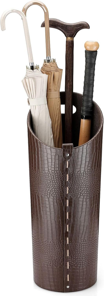 Tall Umbrella Holder White That won't Tip Over and Removable Drip Water Tray Modern Farmhouse Home Decor Umbrella Bucket Rack Can Storage 10 Different Sizes of Golf Umbrellas Canes etc
