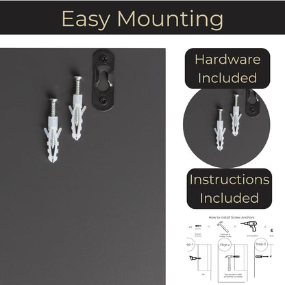 BLU MONACO Wall-Mounted Mail and Key Holder – Natural Wood 2-Tier Letter Organizer with 3 Hooks | Entryway Command Center for Mail, Keys, and Documents