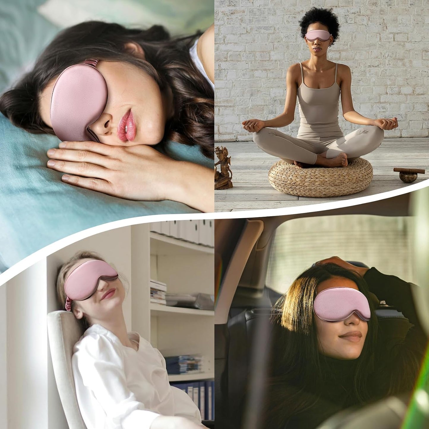 Silk Eye mask for Sleeping 3D Anti Wrinkle Skin Friendly Black Out Dusty Rose