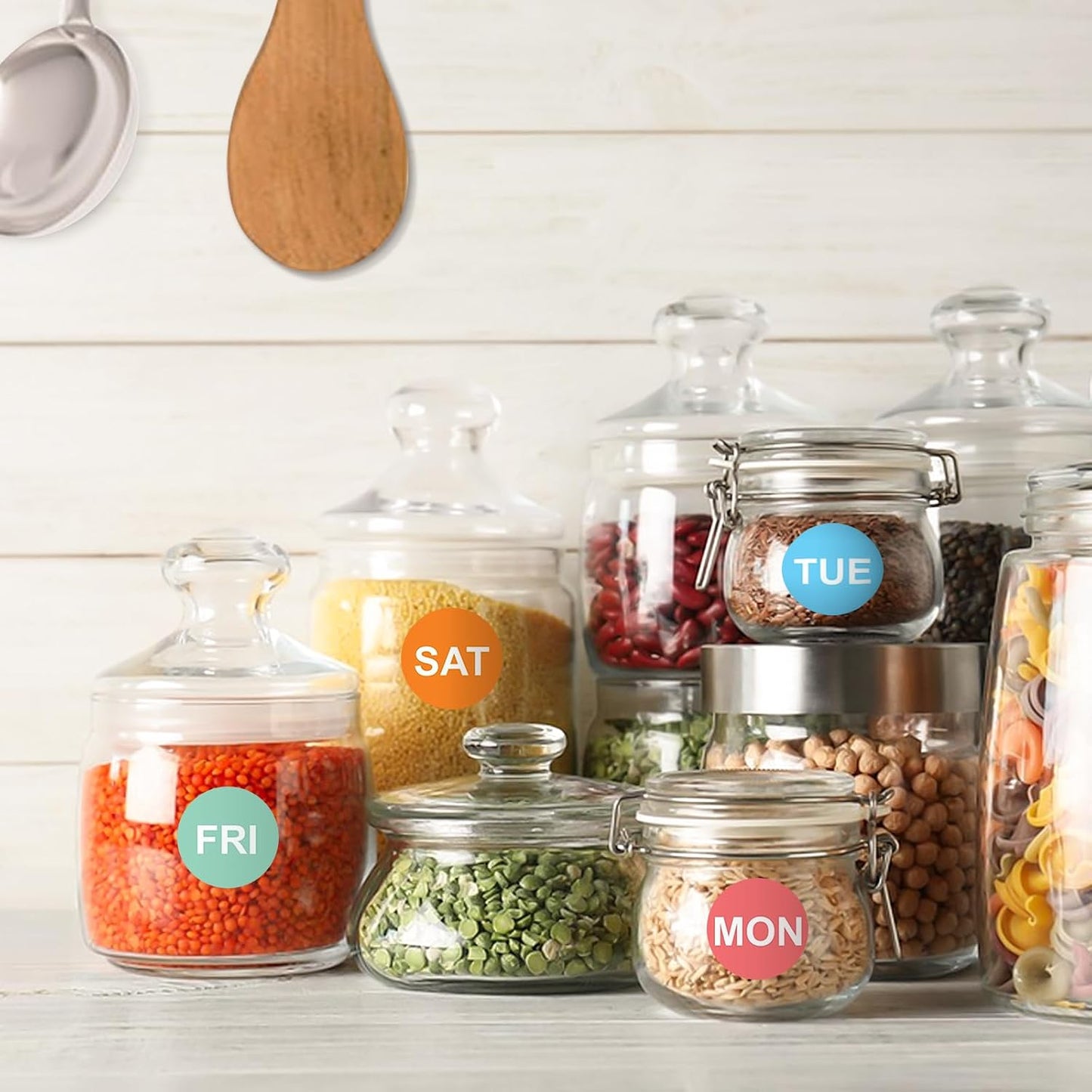 3500PCS Day of the Week Labels, 1 Inch Round Dot Stickers, Food Rotation | Self Adhesive Removable Date Stickers with Monday-Sunday Color Coding for Food Containers & Kitchen Use