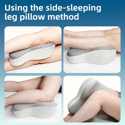 Knee Pillow for Side Sleepers, Memory Foam Bolster Between Legs, Comfortable Sleep Positioning & Side Leg Support, Elevation Pillow for Adults, Back Hips Knees Support, Wider Contact