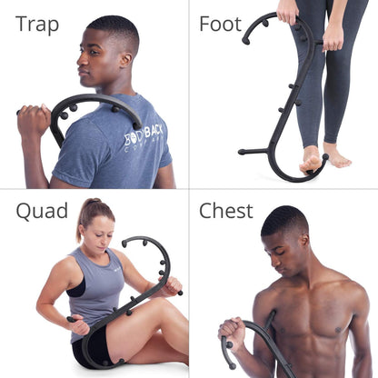 Body Back Buddy Classic Black & Massage Stick Bundle for Muscle Pain Relief | FSA Eligible Massage Bundle For Trigger Point Therapy, Deep Tissue Pain Relief, Muscle Tension Relief, (Stick color varies)