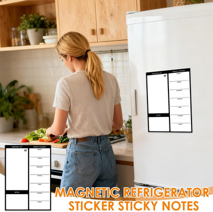 Magnetic Weekly Meal Planner, Fridge Dry Erase Menu Board (A) | 8 x 12 inch dry erase whiteboard with strong magnetic backing for weekly menus, notes, grocery lists, families and roommates
