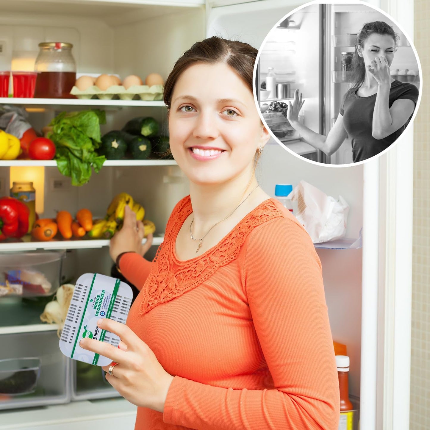Fridge Ninja XL Pack Refrigerator Deodorizer, Fridge Odor Eliminator | Better than Baking Soda, Refrigerator & Fridge Smell Eliminator, Freezer Deodorizer Odor Eliminator for Refrigerators