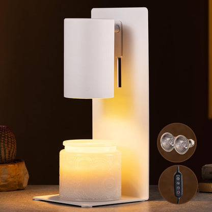 MOAFINA White Candle Warmer Lamp with Timer,Height Adjustable Dimmable