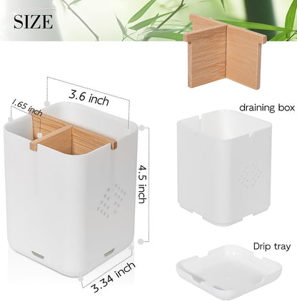 Toothbrush Holders for Bathrooms, Electric Toothbrush Holder, White | Toothbrush and Toothpaste Organizer for Bathroom Countertop, 3 Slot Vanity Storage