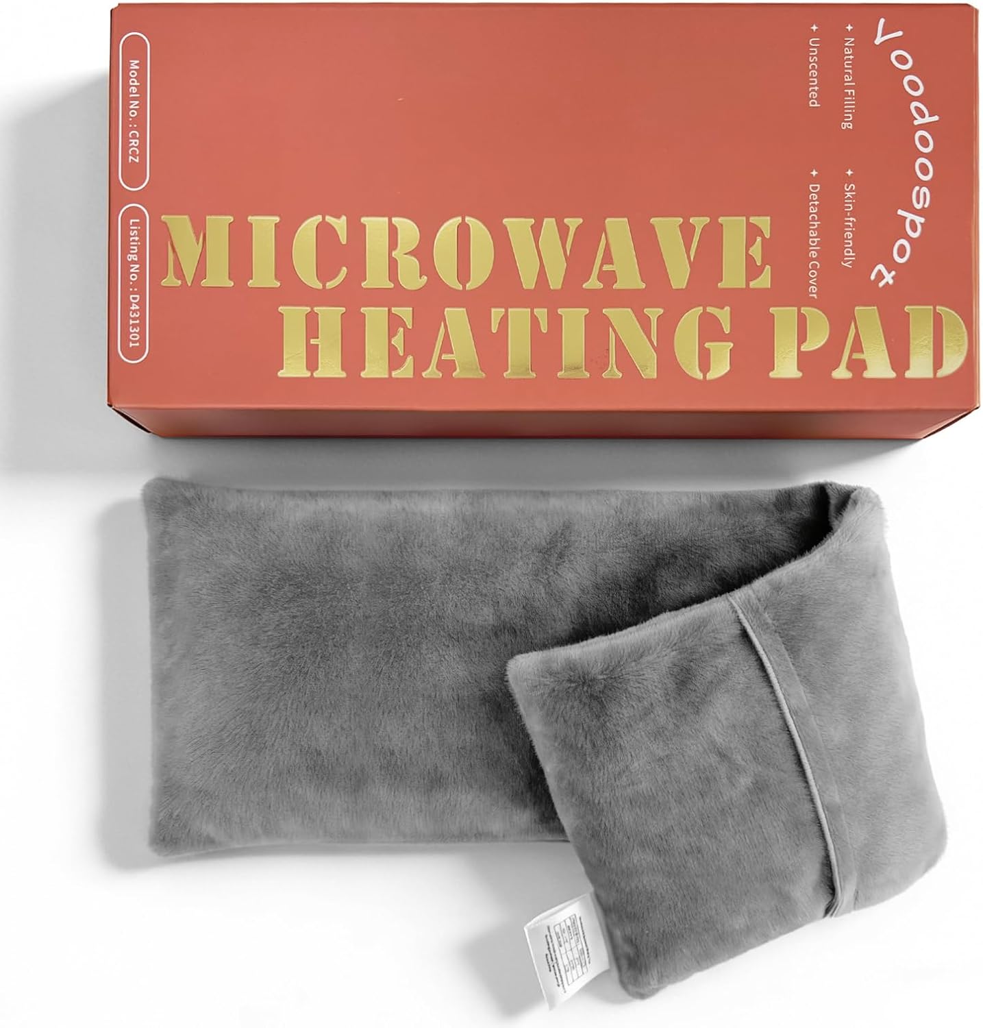 Microwavable Neck Heating Pad with Washable Cover – Unscented Rice Bean Hot Pack for Shoulder, Back, Cramps – Soft Weighted Neck Warmer for Hot/Cold Compress, Sore Muscles & Joints–17.3"×5.3", 1.5 lbs