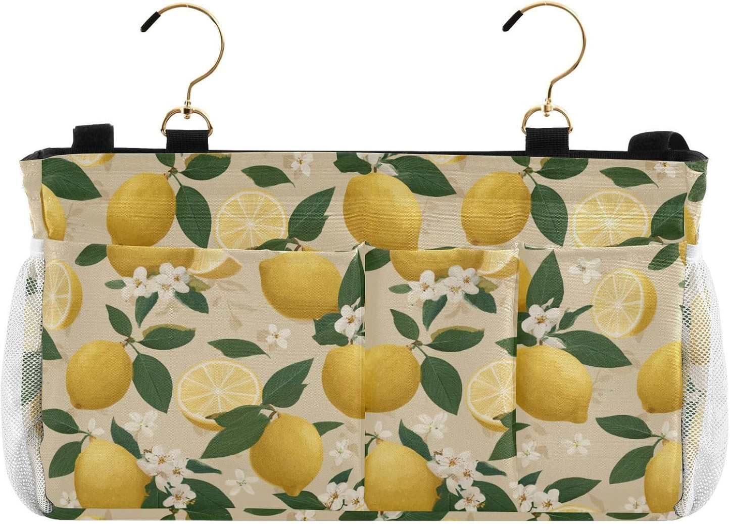 Bedside Caddy Hanging Bunk Bed Caddy Bed Organizer Hanging Pocket with 2 Hooks Bedside Storage Organizer Pocket Bag Holder Checkered Light Green - Colors B