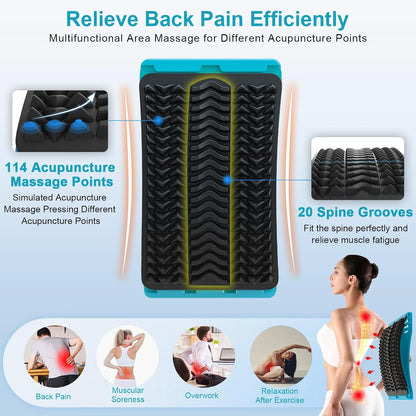 MINOLL Back Stretcher for Lower Back Pain Relief, Multiple Level Adjustable Arch Lumbar Back Cracker Board, Back Cracking Device, Back Massager for Scoliosis, Spine Decompression Support
