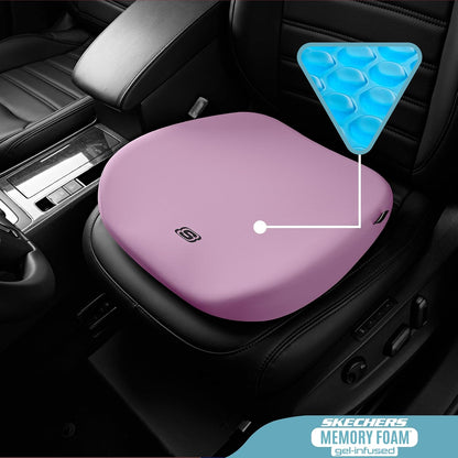 Skechers Seat Cushion Premium Gel & Memory Foam-Office Chair Cushion for Tailbone Pain Relief,Butt Pillow for Office Chair,Car seat Cushion,Long Sitting Office Workers,and Car Drivers,Black