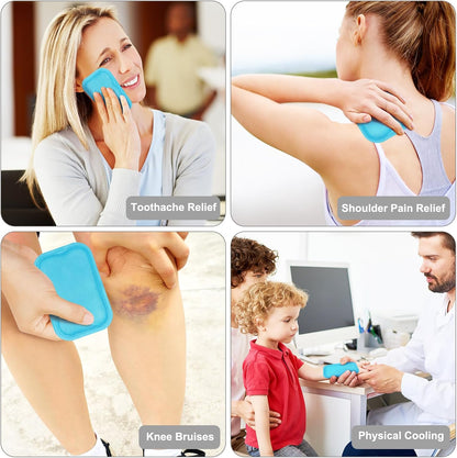 Reusable Small Ice Packs - Hot & Cold Mini Gel Cold Packs for Injuries, Sinus Relief, Tired Eyes, Headaches, First Aid, Pain Relief, Wisdom Teeth, Face - 6 Packs