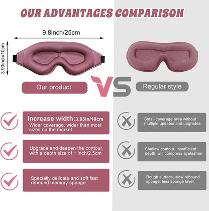 3D Advanced Eye Mask for Sleeping, Ultra Delicate Soft Skin Friendly Eye mask,100% Blackout Sleep Eye Mask for Sleep, Eyelash Extension Sleep mask, Sleeping Eye Masks for Men and Women